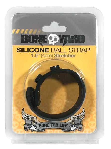 Boneyard 1.5inch Silicone Ball Strap - 3 Snap - Black