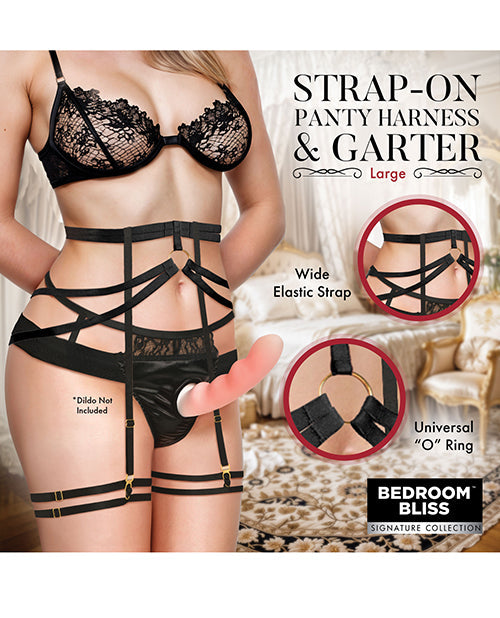 Bedroom Bliss Belle Strap-On Panty Harness & Garter