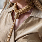 Shibari Bondage Rope Wrist to Collar Restraint