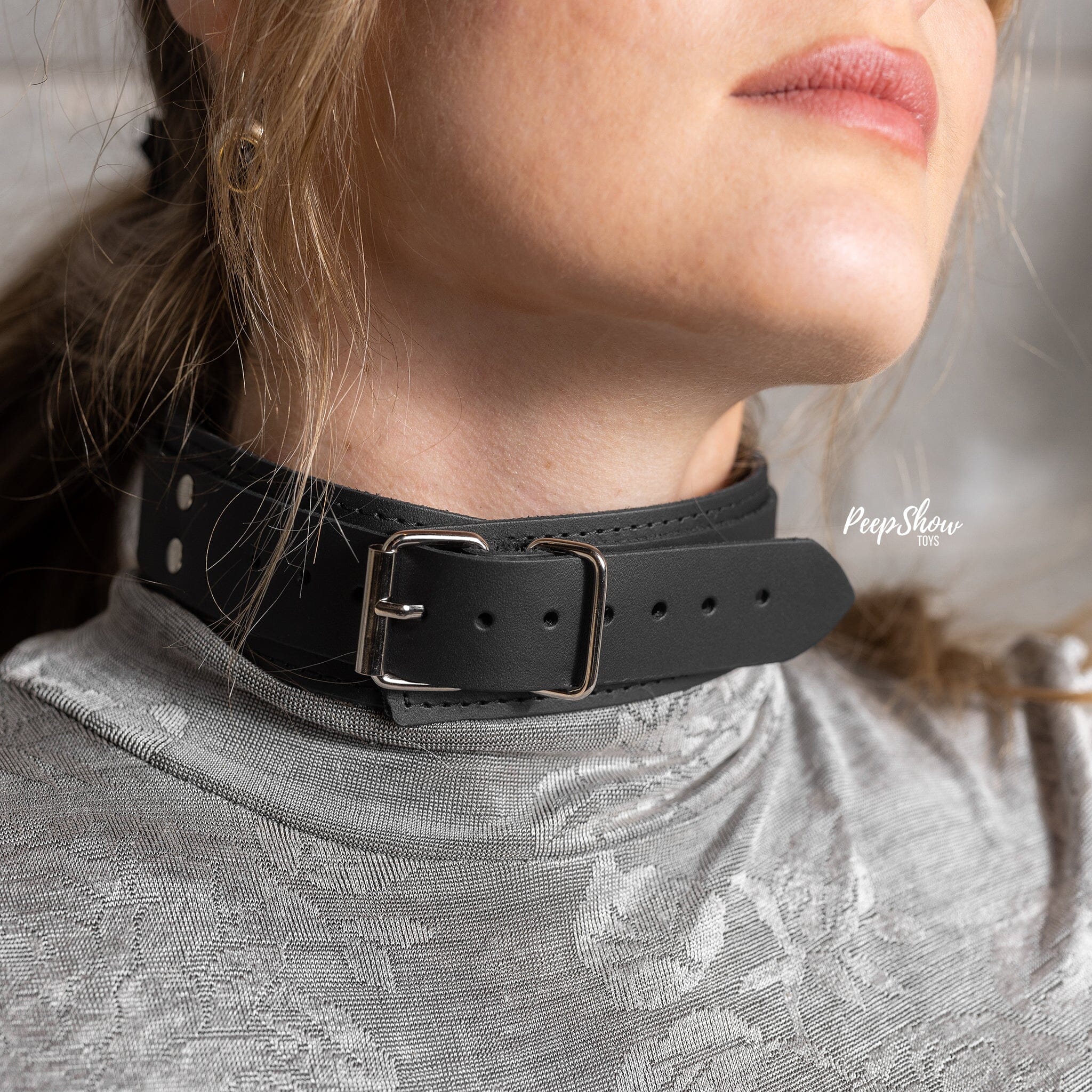 Spartacus Black Real-Leather Collar