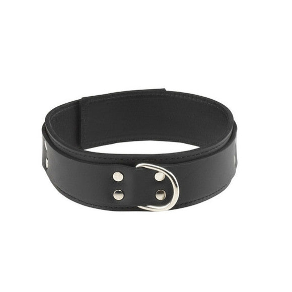 Spartacus Black Real-Leather Collar