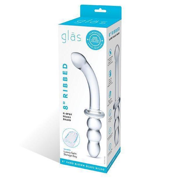 8" Glass Ribbed G-Spot