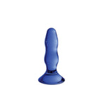 Pleaser Blue Glass Butt Plug by Chrystalino