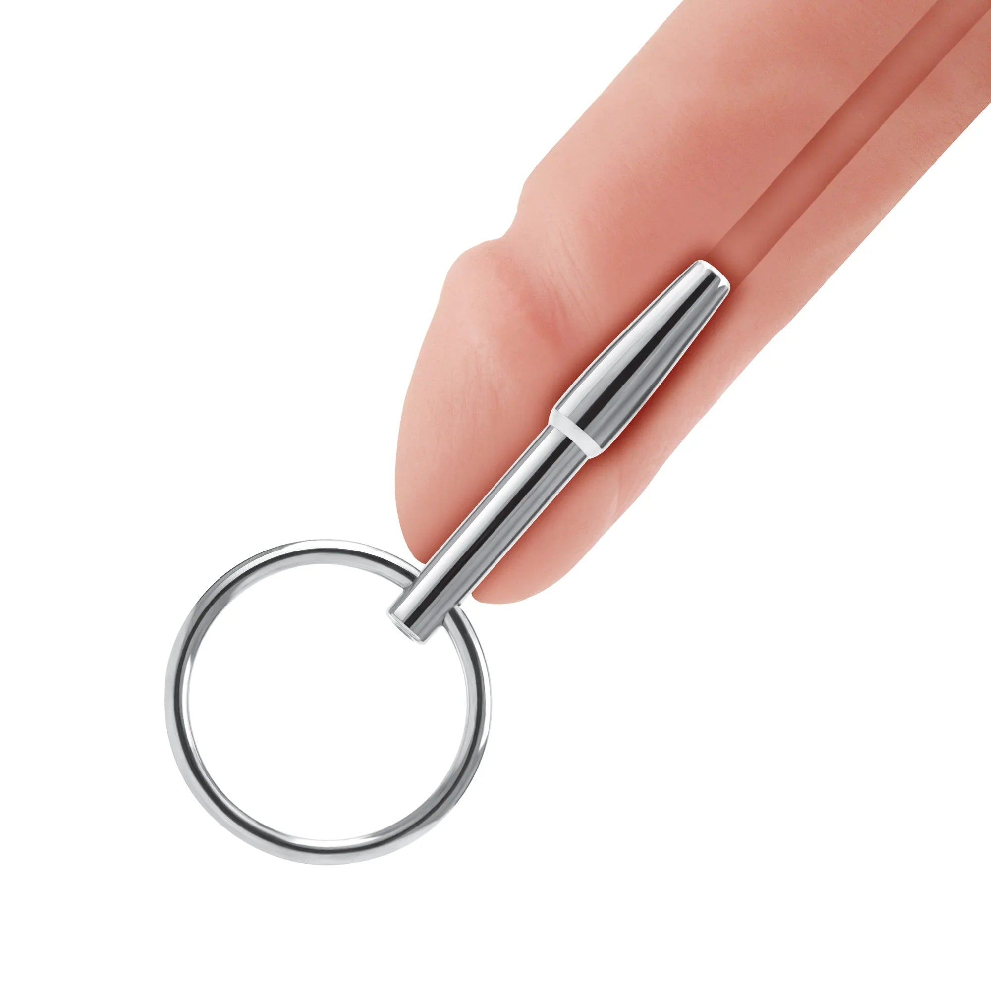 Blueline Hollow Penis Plug with Ring Urethral Probe, Stainless Steel