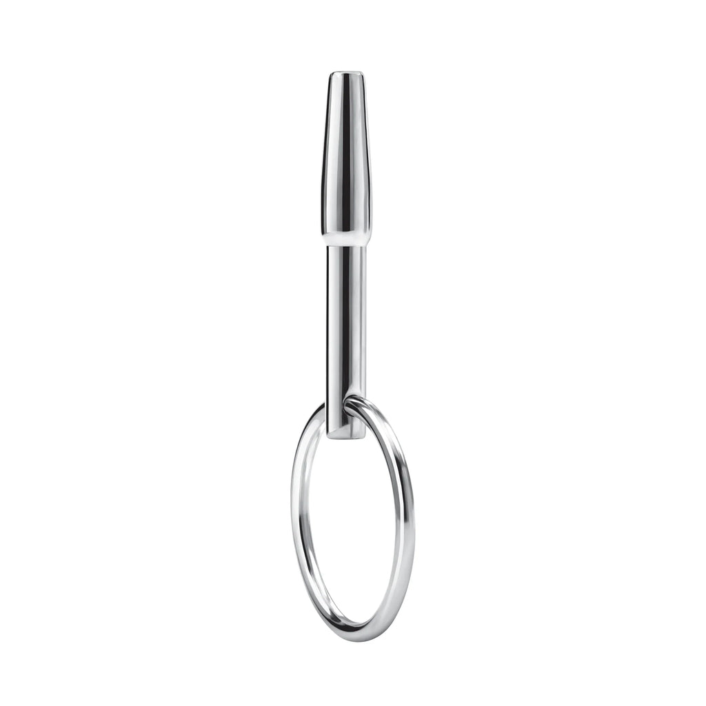 Blueline Hollow Penis Plug with Ring Urethral Probe, Stainless Steel