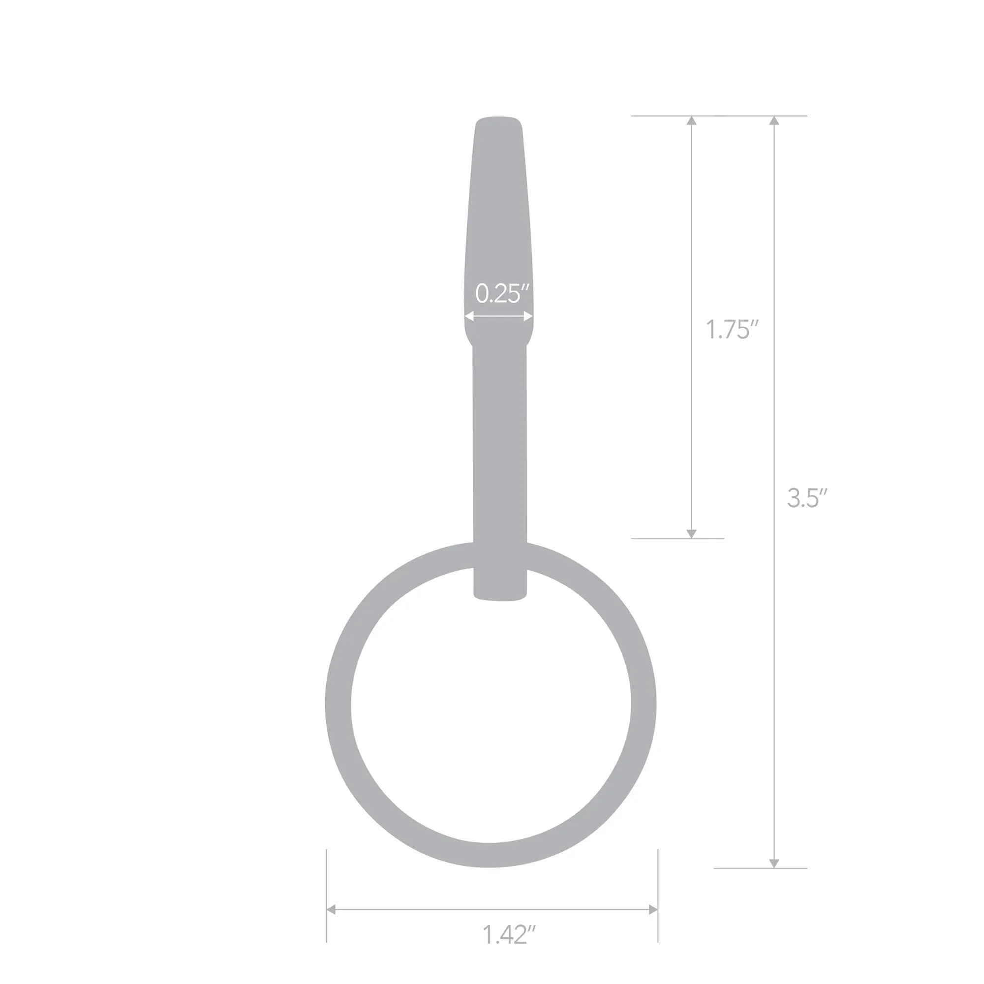 Blueline Hollow Penis Plug with Ring Urethral Probe, Stainless Steel