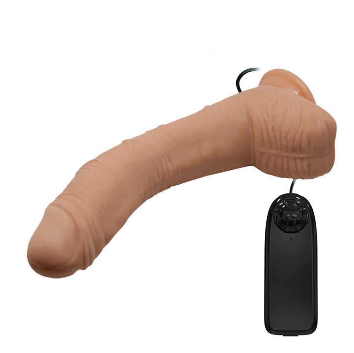 Beautiful Encounter Vibrating Alex 11'' G-Spot Curved with Suction Base Dildo