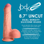 Jock Uncut 8.7" Dual-Density Silicone Dildo with Foreskin