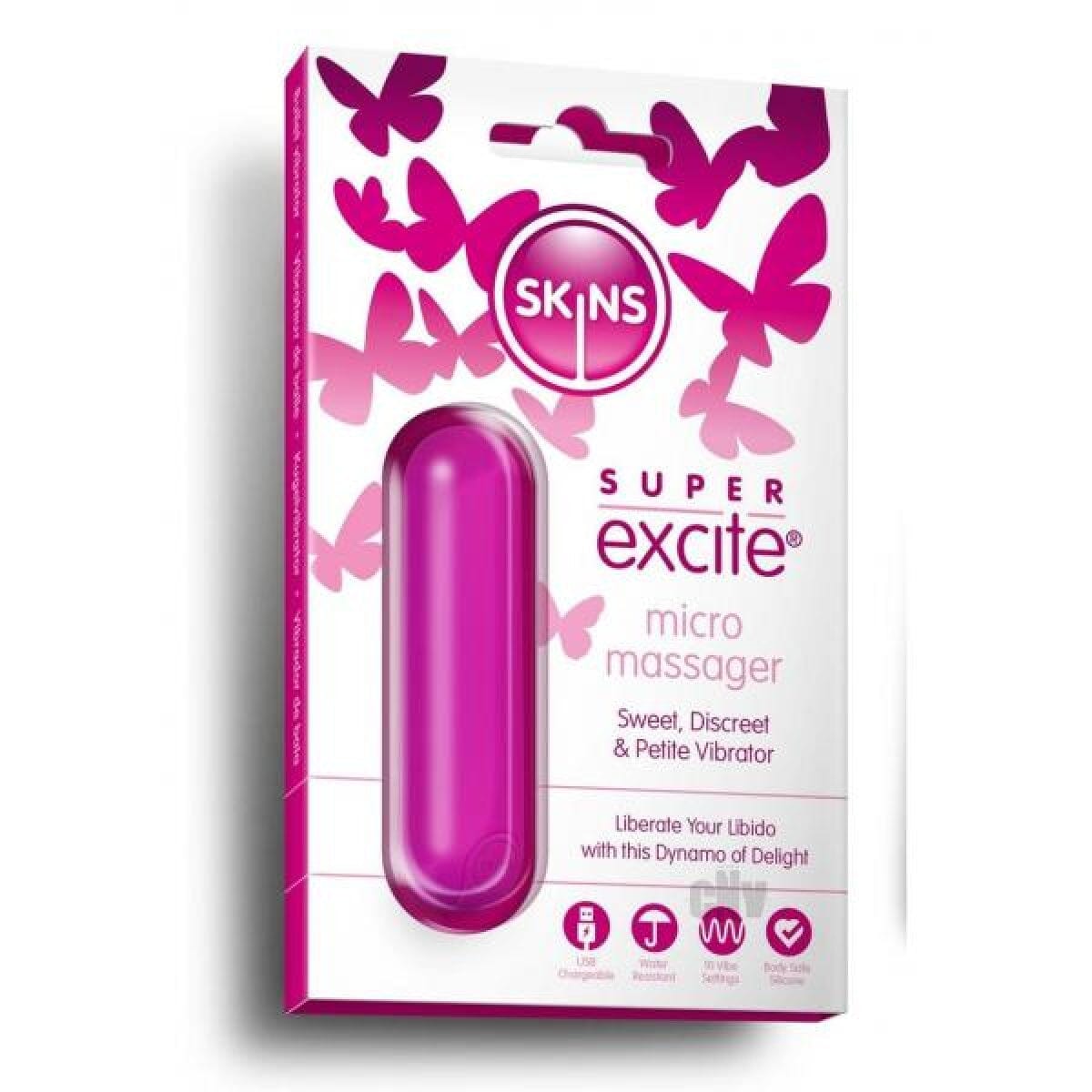 Super Excite Micro Massager - Silicone Mini Bullet Vibrator