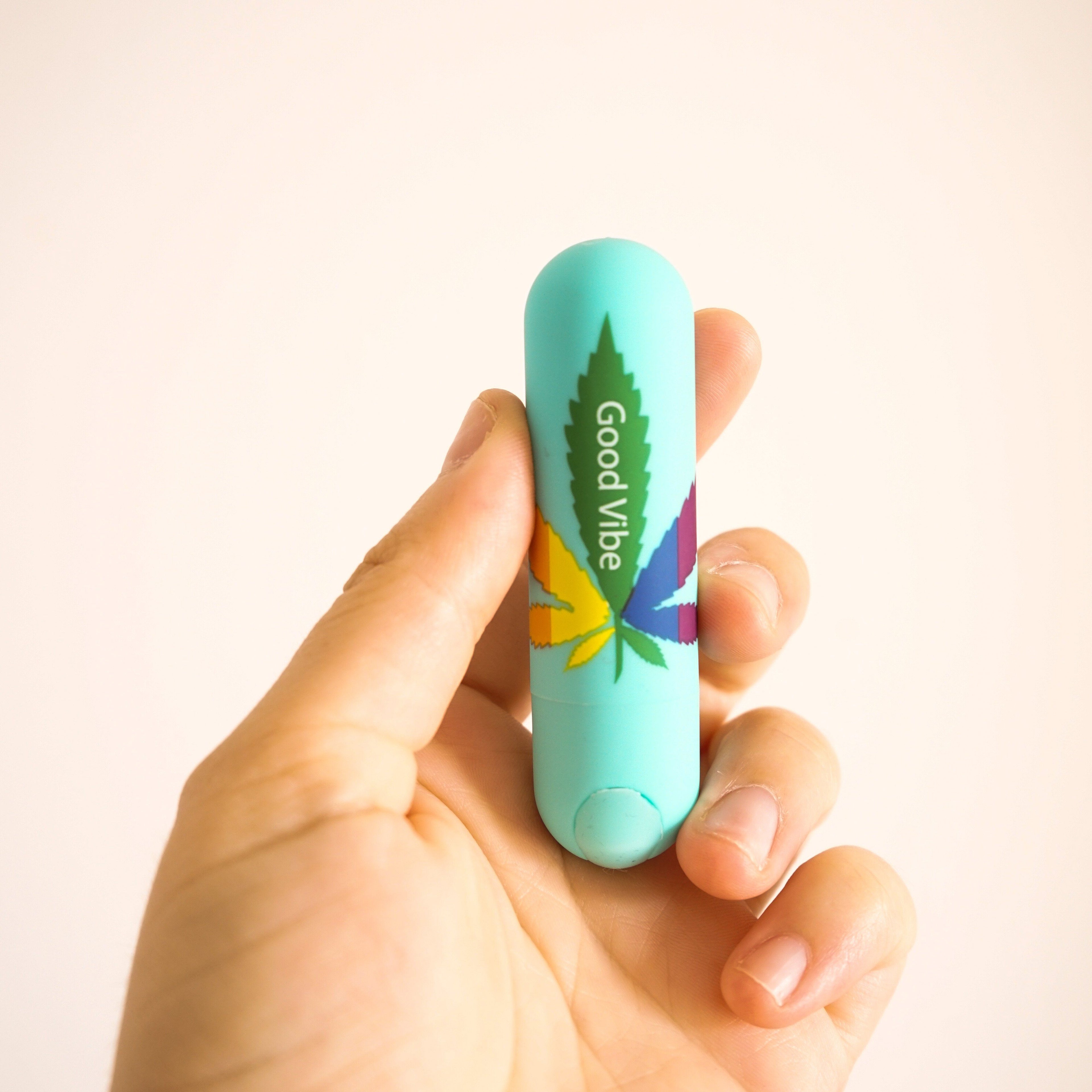 Maia Jessi 420 Rechargeable Mini Bullet Vibrator with Colorful Leaf Pattern