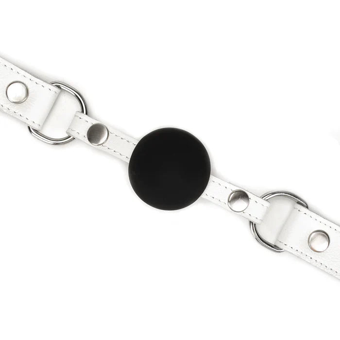 Fuji White Leather Ball Gag