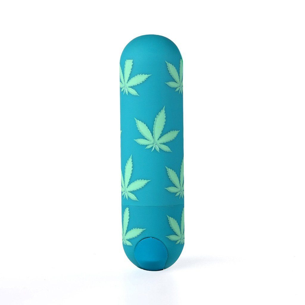 Maia Jessi 420 Rechargeable Mini Bullet Vibrator with Colorful Leaf Pattern