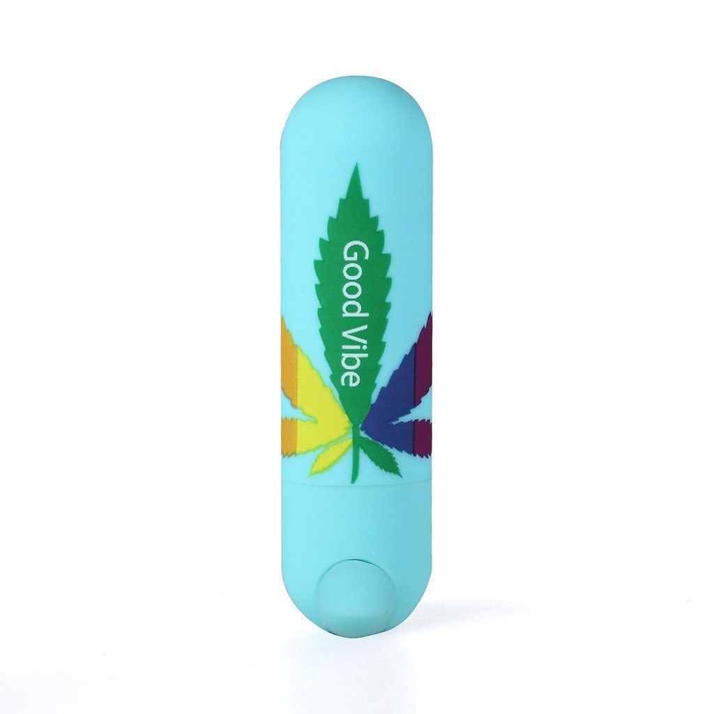 Maia Jessi 420 Rechargeable Mini Bullet Vibrator with Colorful Leaf Pattern