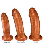SquarePegToys® Mel Harness SuperSoft Bronze Silicone Dildo with Suction Cup