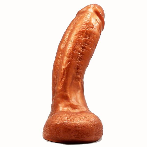 SquarePegToys® Mel SuperSoft Bronze Silicone Dildo with Balls - 3 Sizes