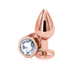 Rear Assets Rose Gold + Clear Gem Anal Plug by NS