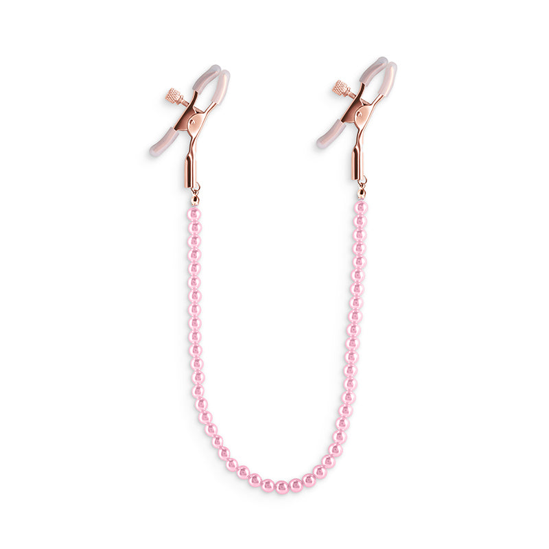 Bound DC1 Alligator Style with Pink Pearl Chain Nipple Clamps