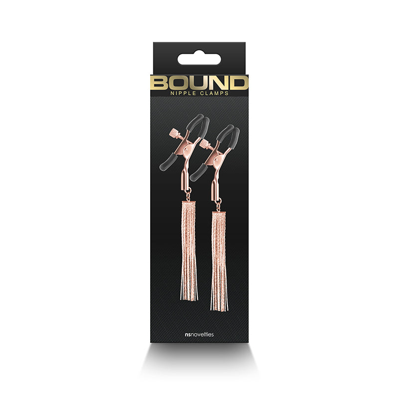 Bound D2 Adjustable Tassel Rose Gold Nipple Clamps