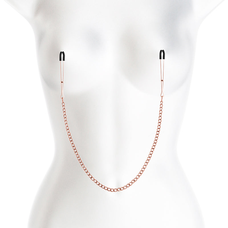 Bound Nipple Clamps - DC3 - Rose Gold - Rose Gold Nipple Clamps with Chain