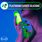 Blush Neo Elite GLOW in the Dark 7.5 Inch with Balls Silicone Dual Density Suction Cup Dildo