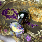 Rosebuds Stainless Steel Butt Plug - Aurora Borealis Crystal