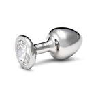 Rosebuds Stainless Steel Butt Plug - Clear Swarovski Crystal - 2 Sizes