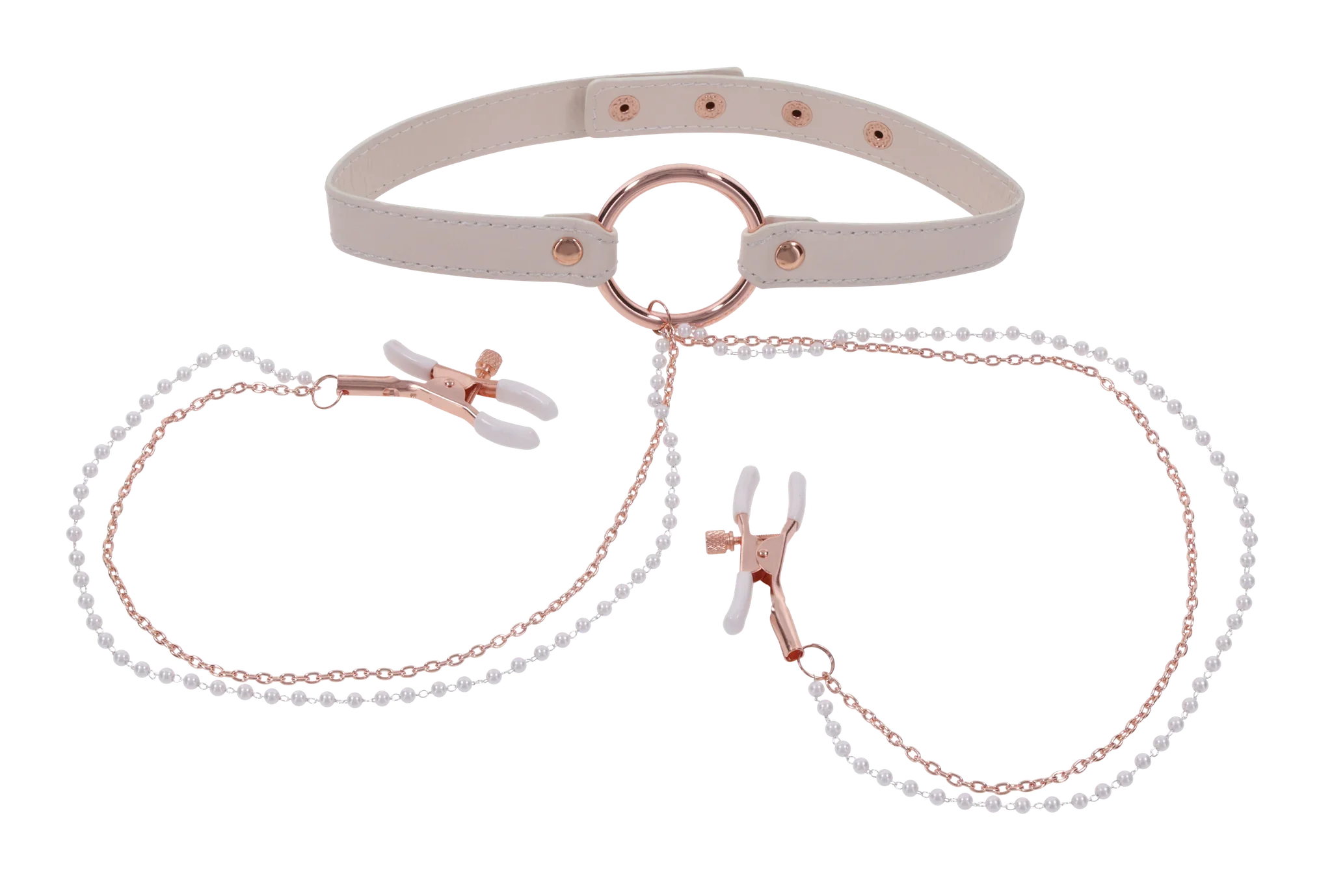 Peaches n Creame Collar with Nipple Clamps