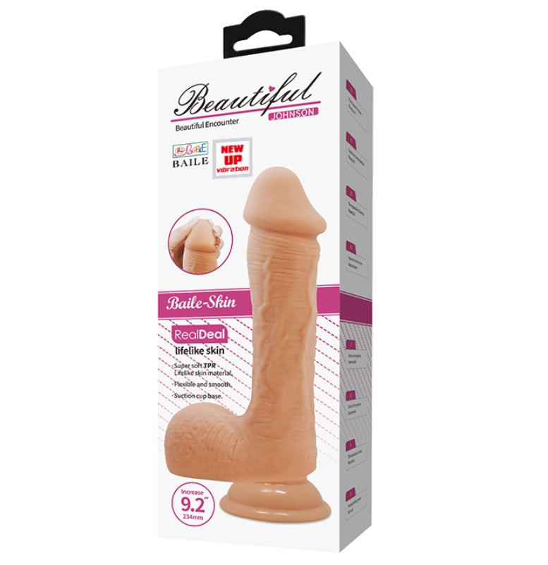 Beautiful Encounter Vibrating Johnson 9.2" with Suction Base Dildo