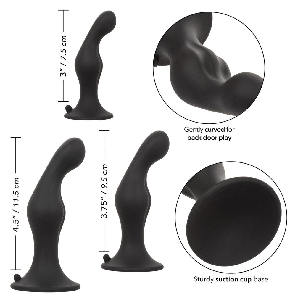 CalExotics Silicone Anal Ripple Kit - 3 Butt Plugs