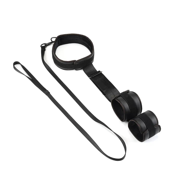 Vegan Fetish Wrist to Collar Restraints