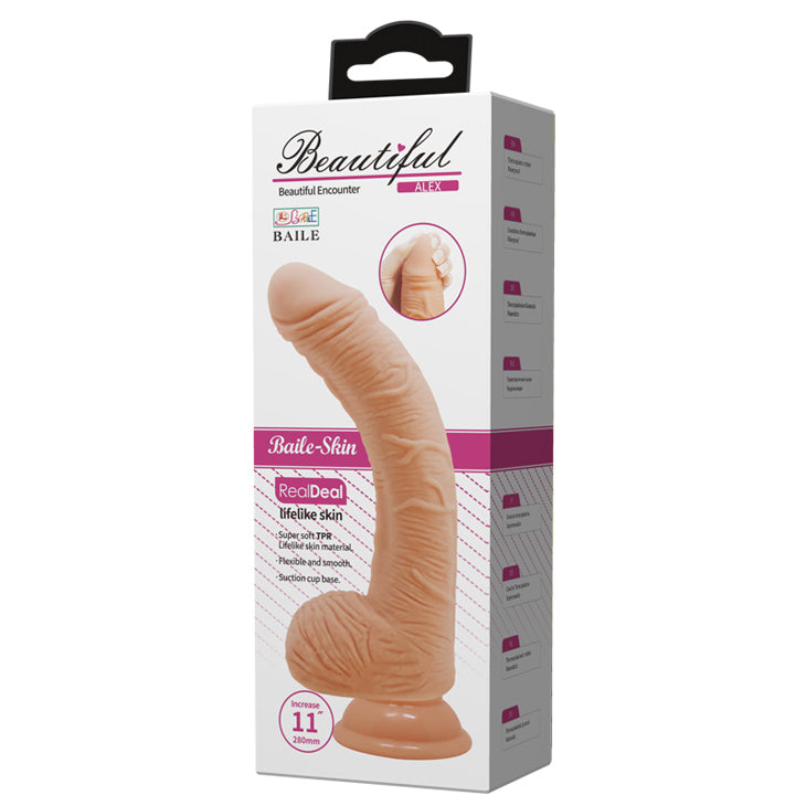 Beautiful Encounter Alex 11'' G-Spot Curved with Suction Base Dildo