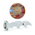 Crystal Delights Crystal Twist Glass Dildo with Swarovski Gem - 2 Colors