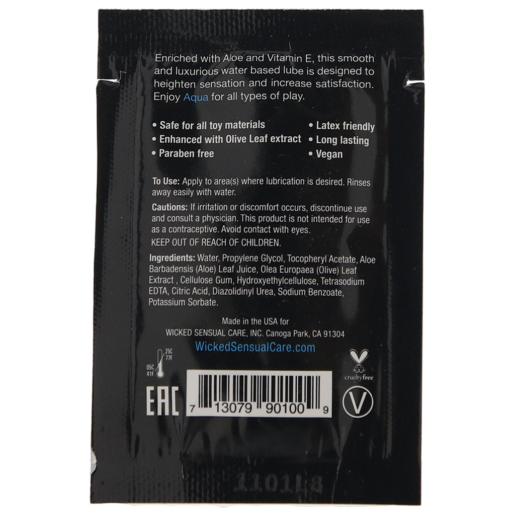 Aqua Fragrance Free Water Based Lube .10oz/3ml