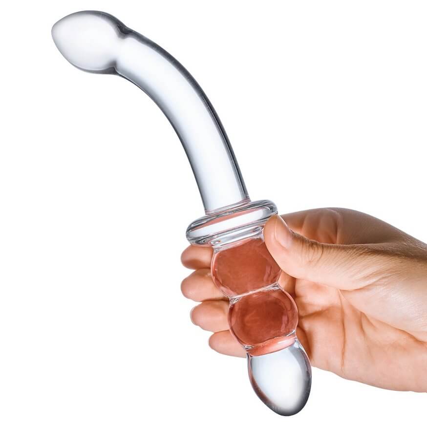 8" Glass Ribbed G-Spot