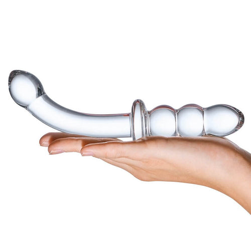 8" Glass Ribbed G-Spot