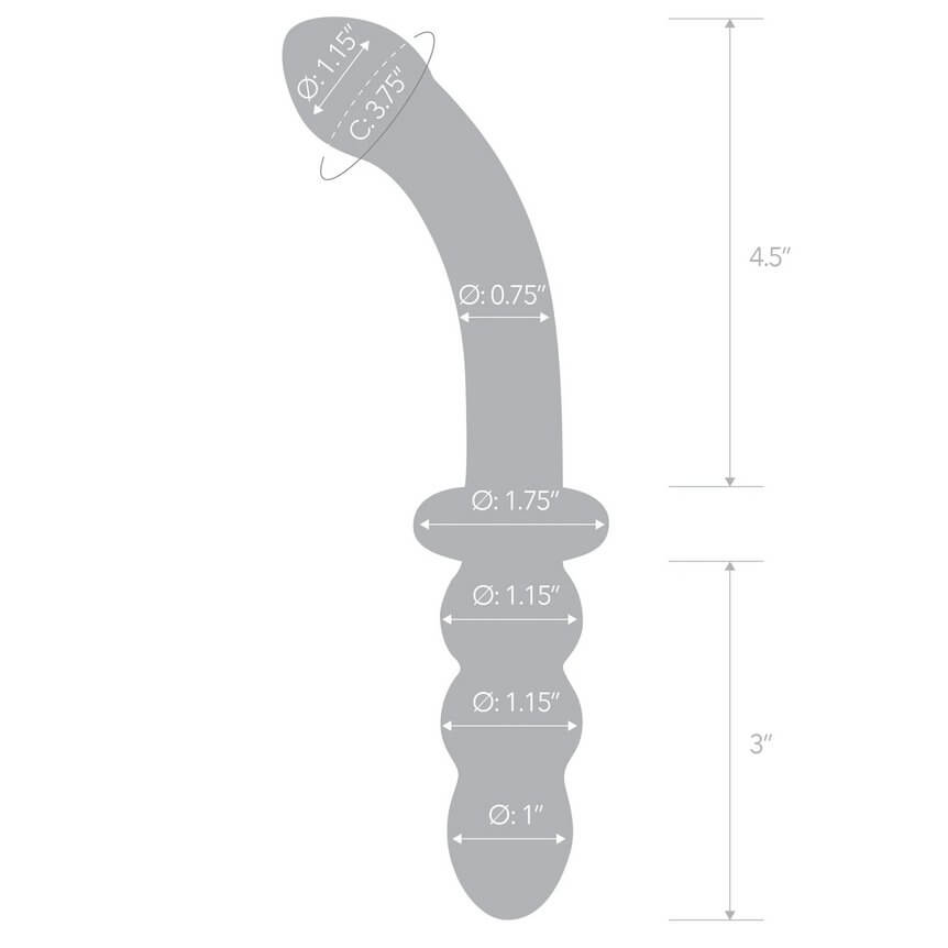 8" Glass Ribbed G-Spot