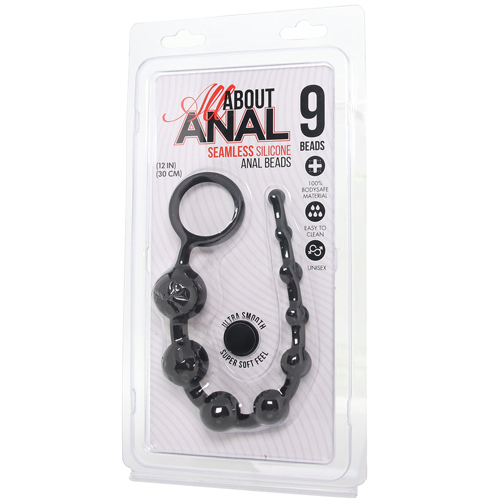 All About Anal Seamless Anal Beads in Black
