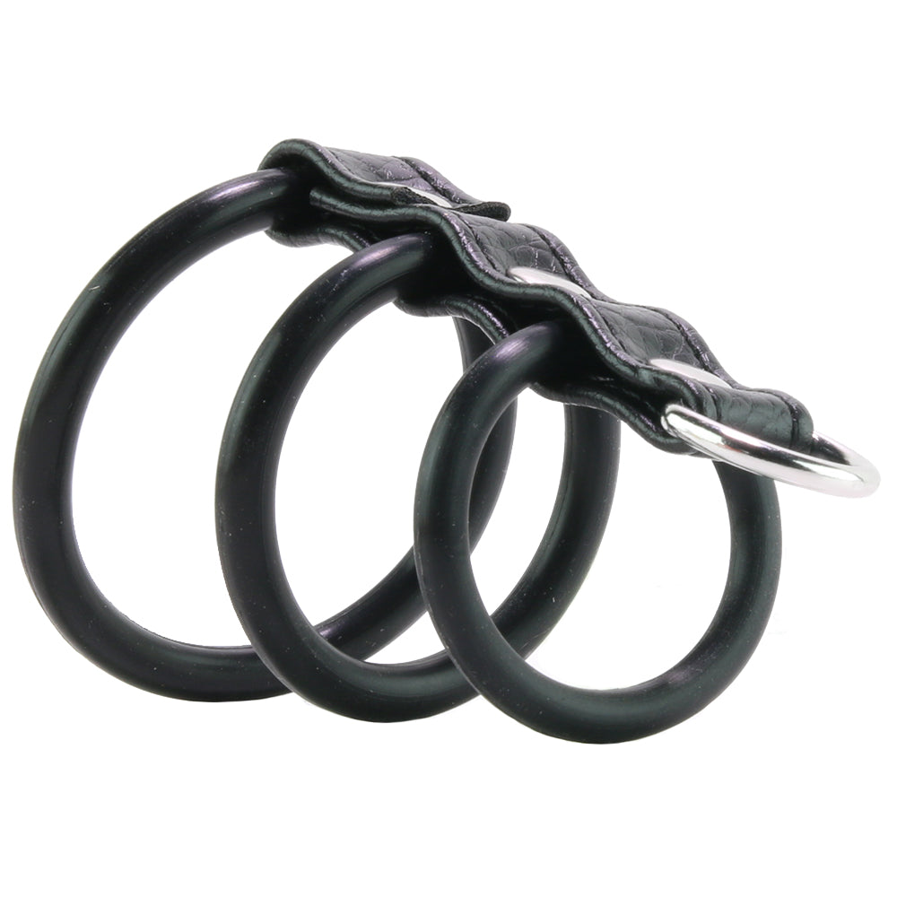 Blue Line 3 Ring Silicone Gates of Hell with Leash Lead
