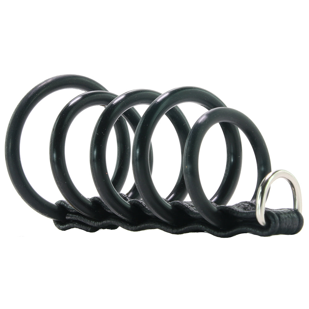 Blue Line 5 Ring Rubber Gates of Hell Cock Cage with Lead