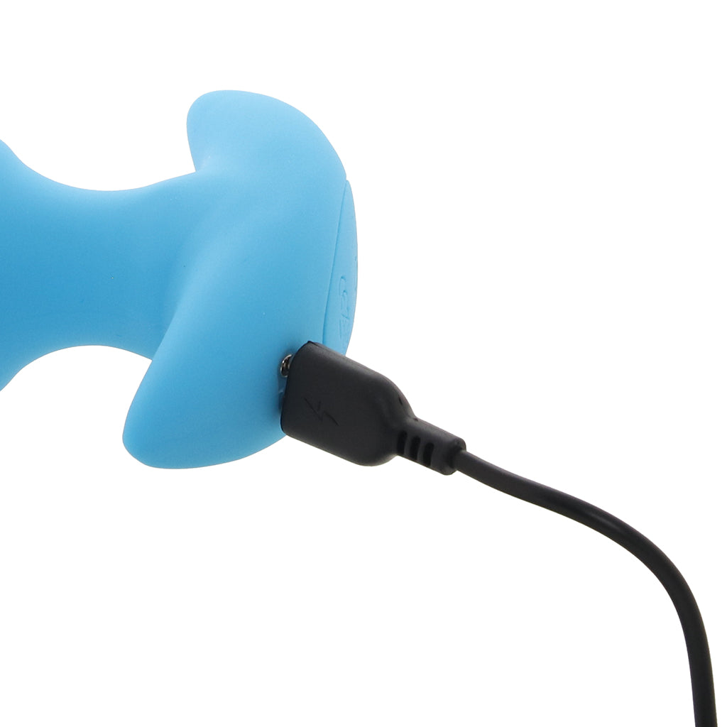 Bang! Thrusting & Vibrating Silicone Butt Plug in Blue