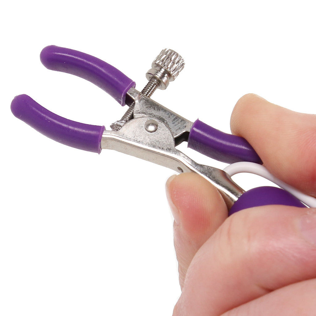 10 Function Vibrating Nipple Clamps in Purple