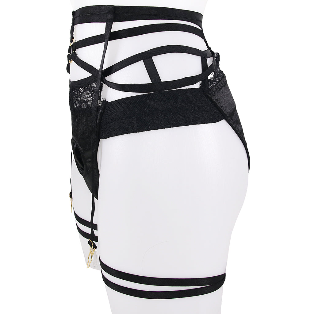 Bedroom Bliss Belle Panty Harness & Garter in Large