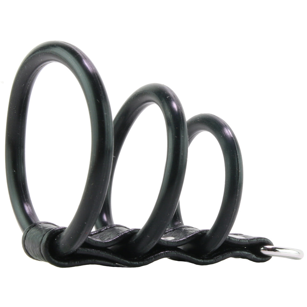 Blue Line 3 Ring Silicone Gates of Hell with Leash Lead