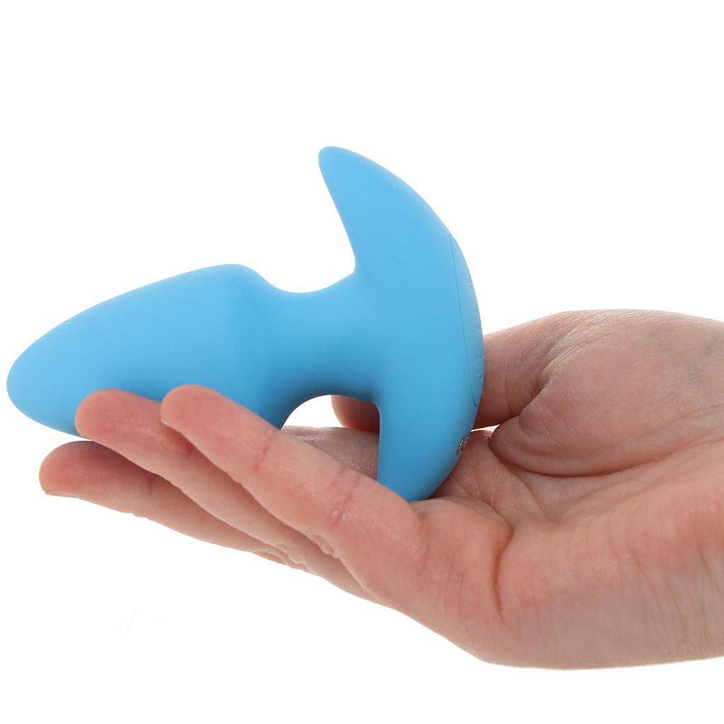 Bang! Thrusting & Vibrating Silicone Butt Plug in Blue