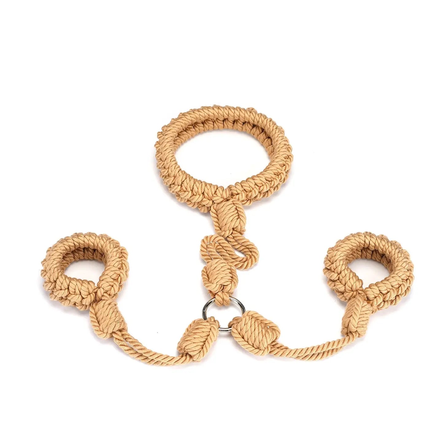 Shibari Bondage Rope Wrist to Collar Restraint
